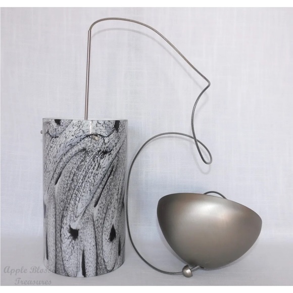 Besa Lighting 1XC-4404MG-SN Stilo 7 LV Mini Pendant-Marble Grigio-Satin Nickel - Picture 1 of 14